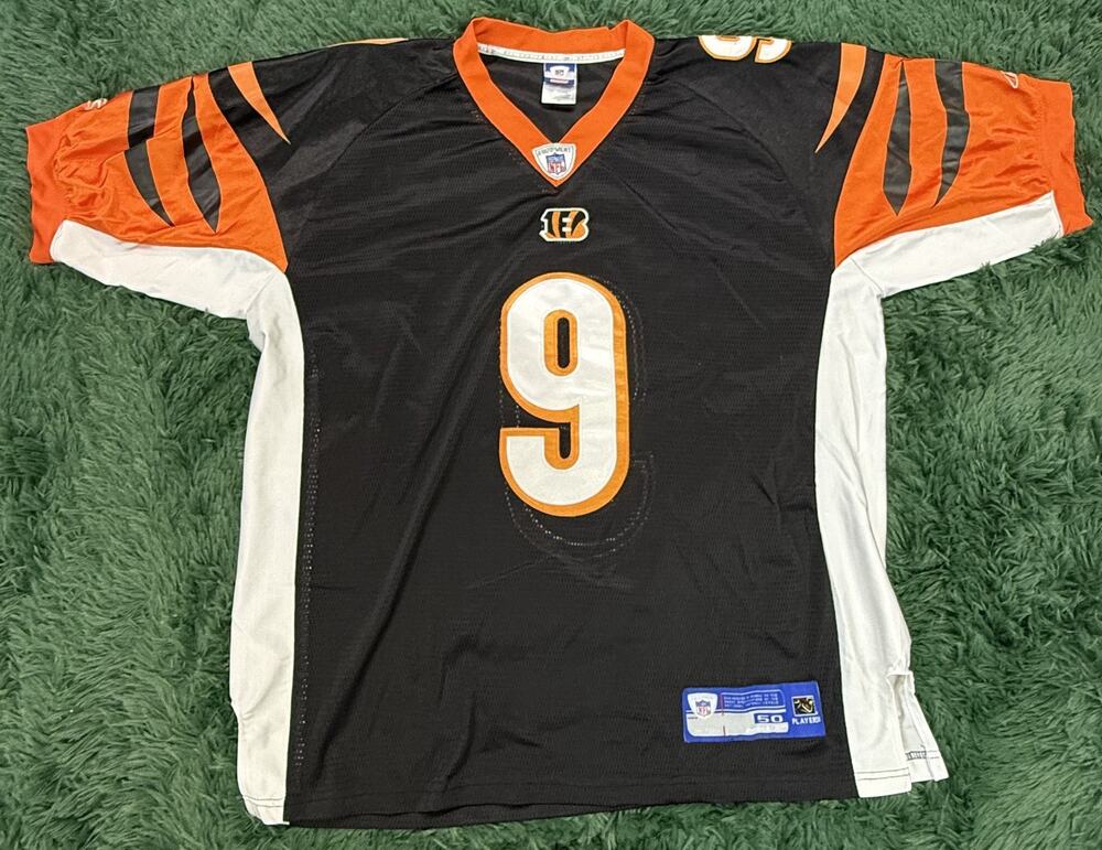 Reebok NFL Cincinnati Bengals Carson Palmer #9 Black Orange White Jersey Men's
